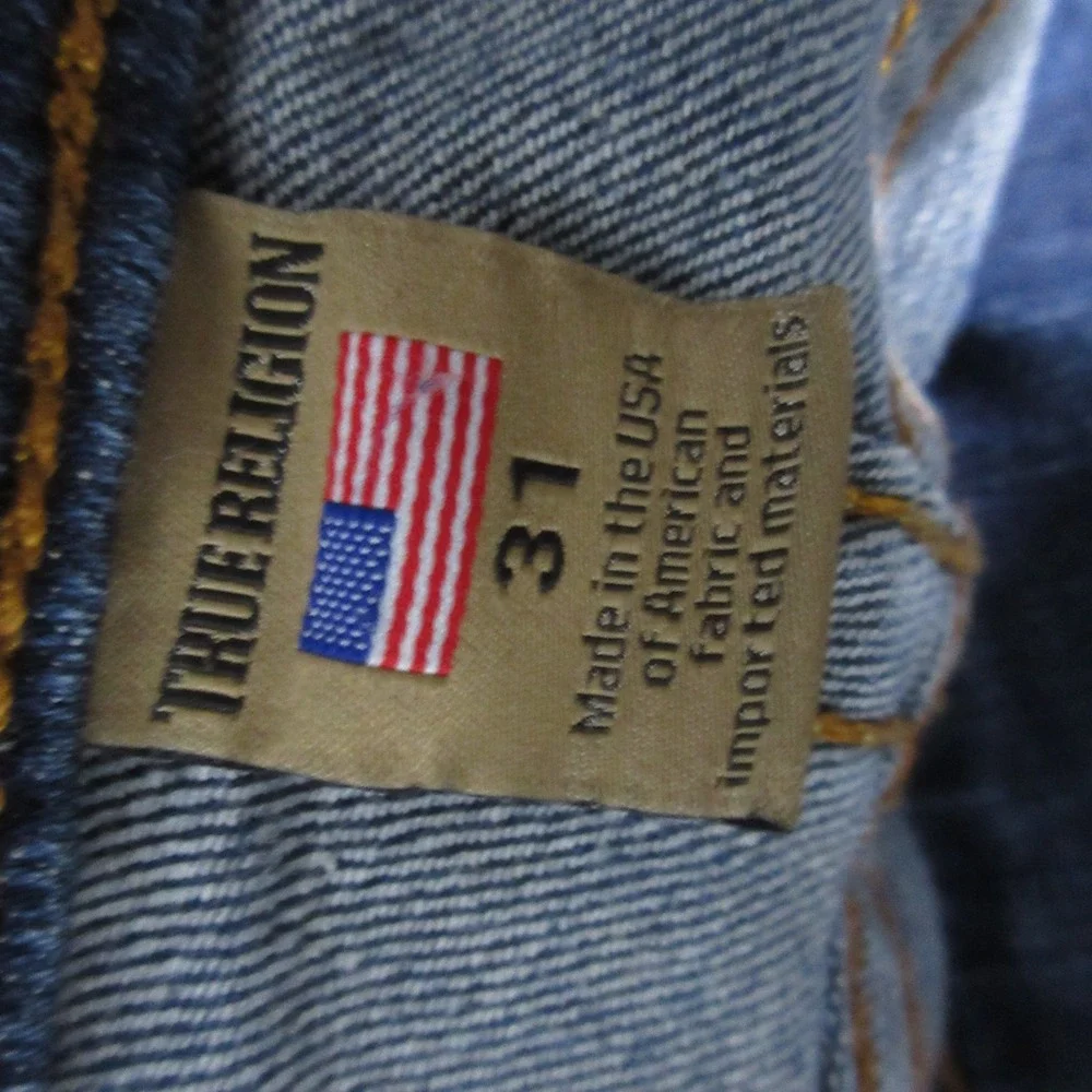 True Religion Men Jeans 31‎ Geno Denim Whiskered Flap Pocket USA Made Y2K Fade